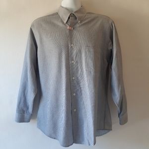 Geoffrey Beene men's blue pinstripe long sleeve button-up shirt size 16 (32-33)